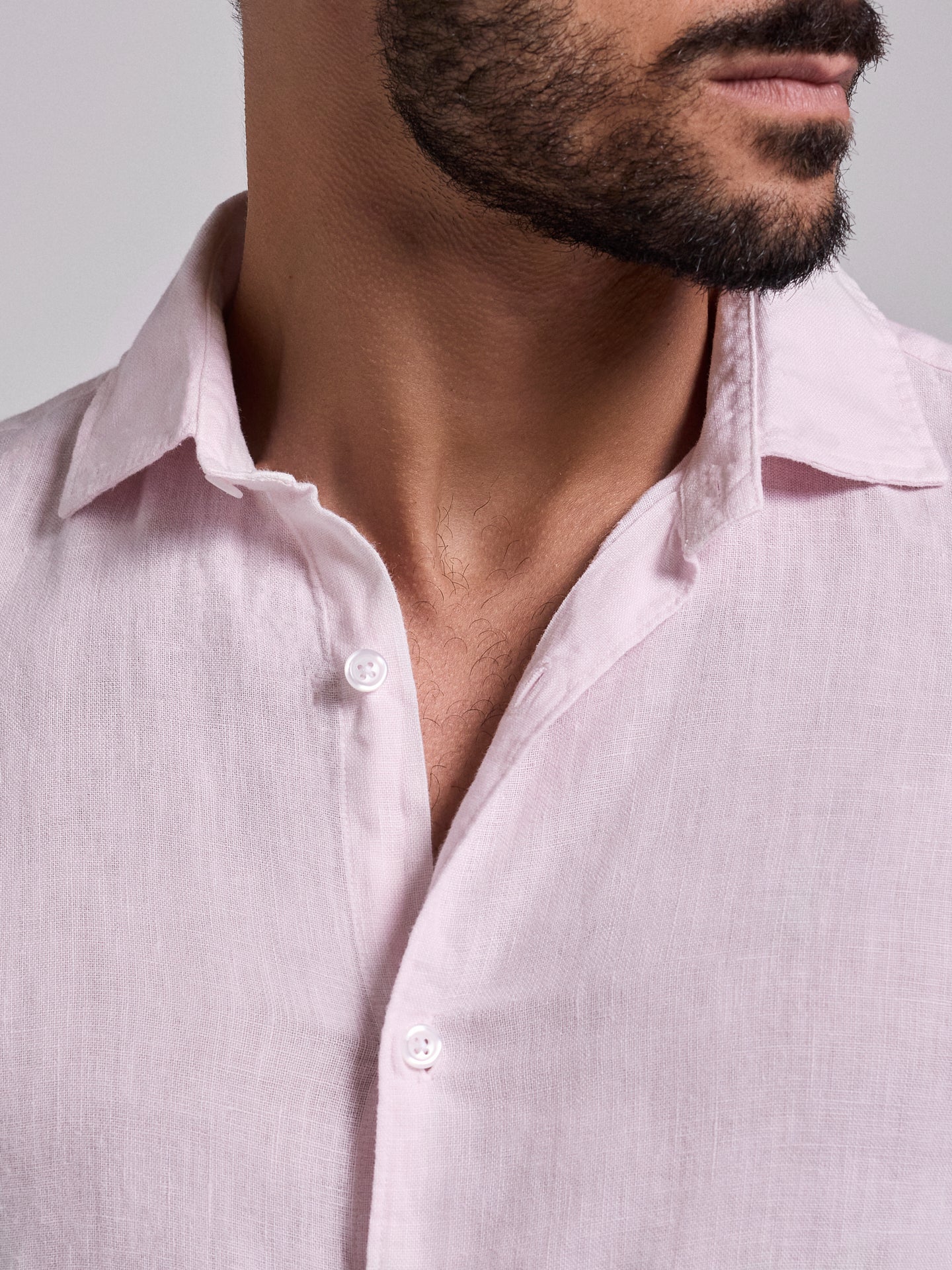 CAMISA LINO ROSA MANGA LARGA SASTRERÍA MARK BELLUCCI