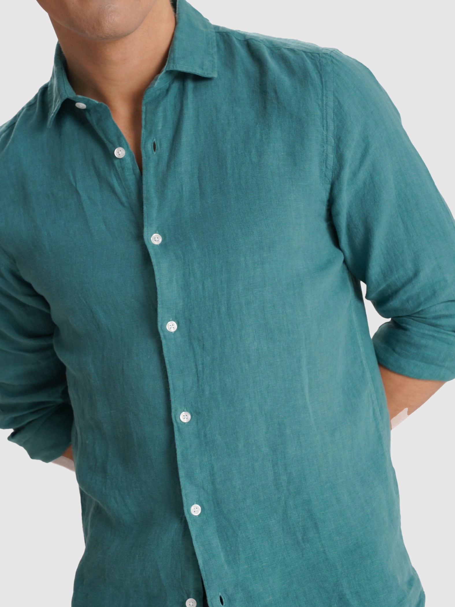 CAMISA SASTRERÍA MANGA LARGA VERDE MARK BELLUCCI
