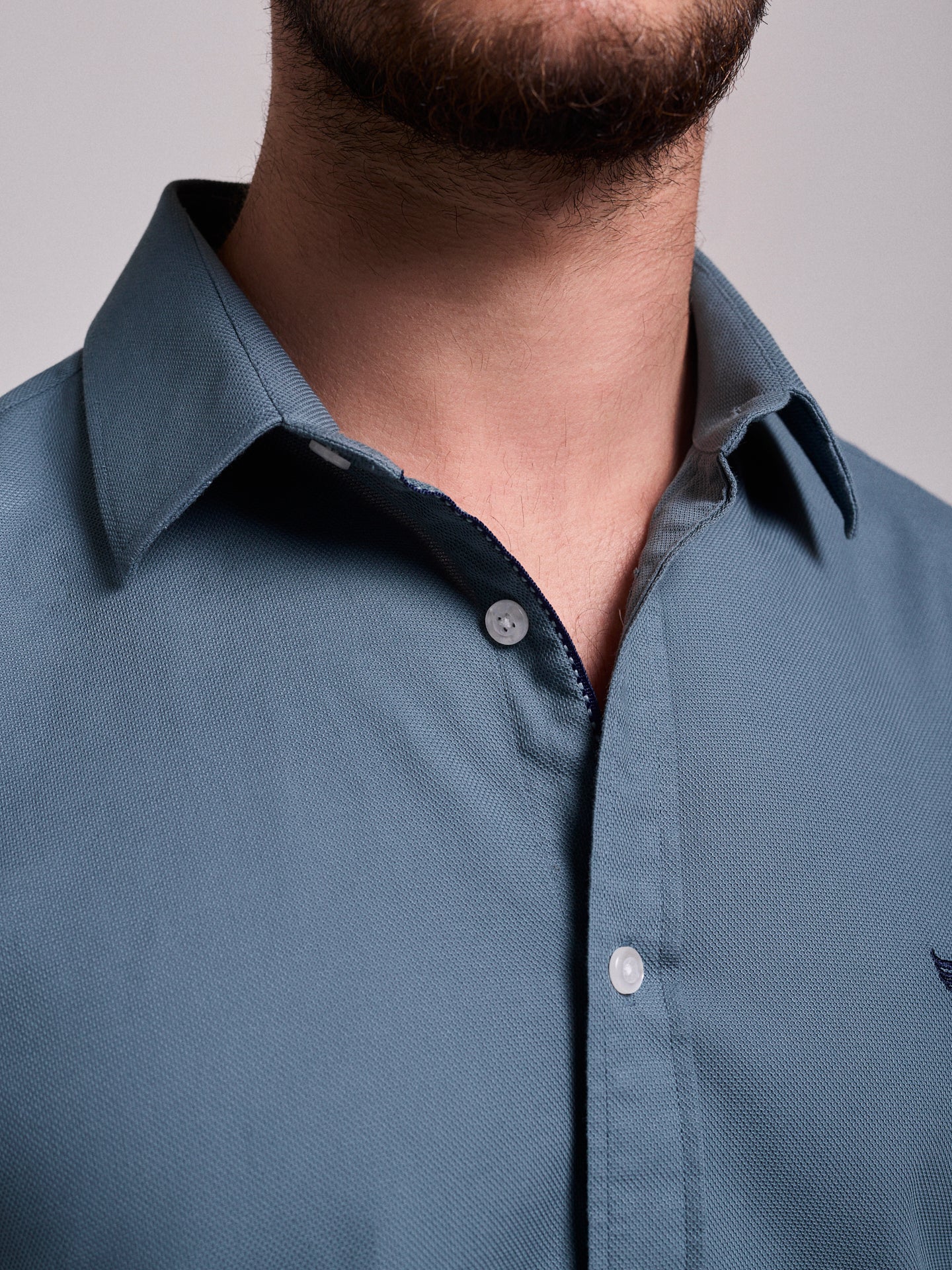 GREEN COTTON SHIRT LONG SLEEVE REGULAR FIT MR. BLUE