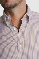 CAMISA ALGODÃO REGULAR FIT BRANCA RISCAS MR. BLUE