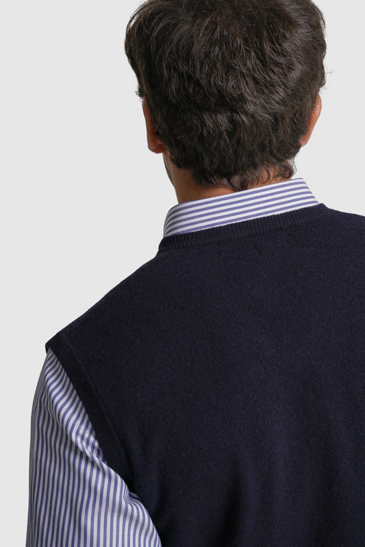 PULLOVER LÃ REGULAR FIT AZUL LISO MR. BLUE