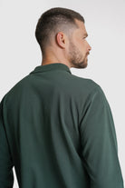 POLO MANGA COMPRIDA ALGODÃO REGULAR FIT VERDE LISO MR. BLUE
