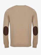 PULLOVER FINO BEGE COM COTOVELEIRA REGULAR FIT MR. BLUE