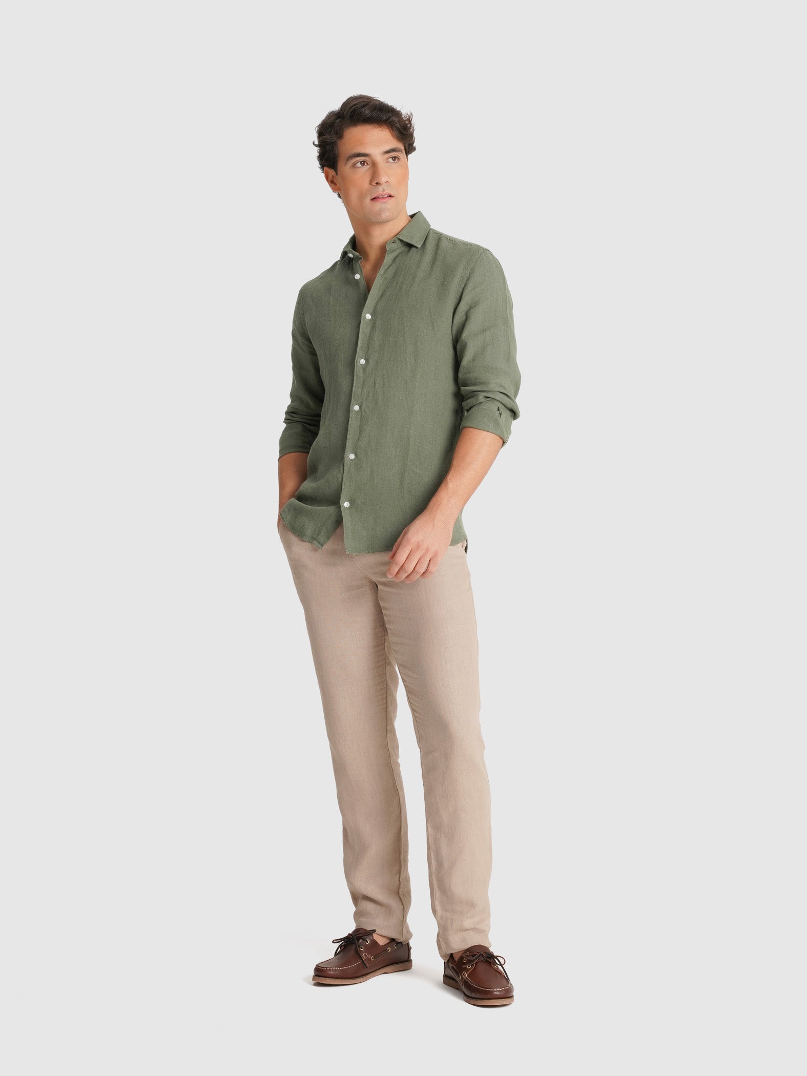 CAMISA SASTRERÍA MANGA LARGA VERDE MARK BELLUCCI