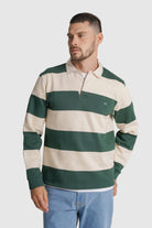 RUGBIE ALGODÃO REGULAR FIT VERDE RISCAS MR. BLUE