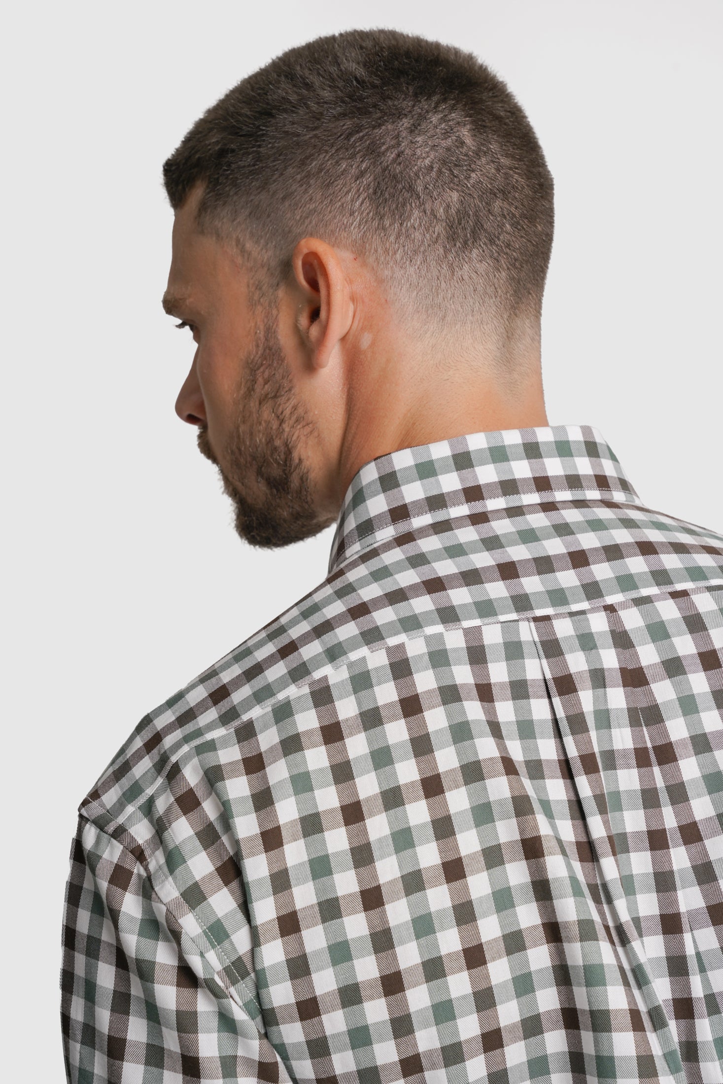 CAMISA ALGODÃO REGULAR FIT CASTANHA QUADRADA MR. BLUE