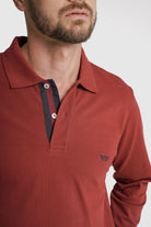 POLO MANGA COMPRIDA ALGODÃO REGULAR FIT BORDEAUX LISO MR. BLUE