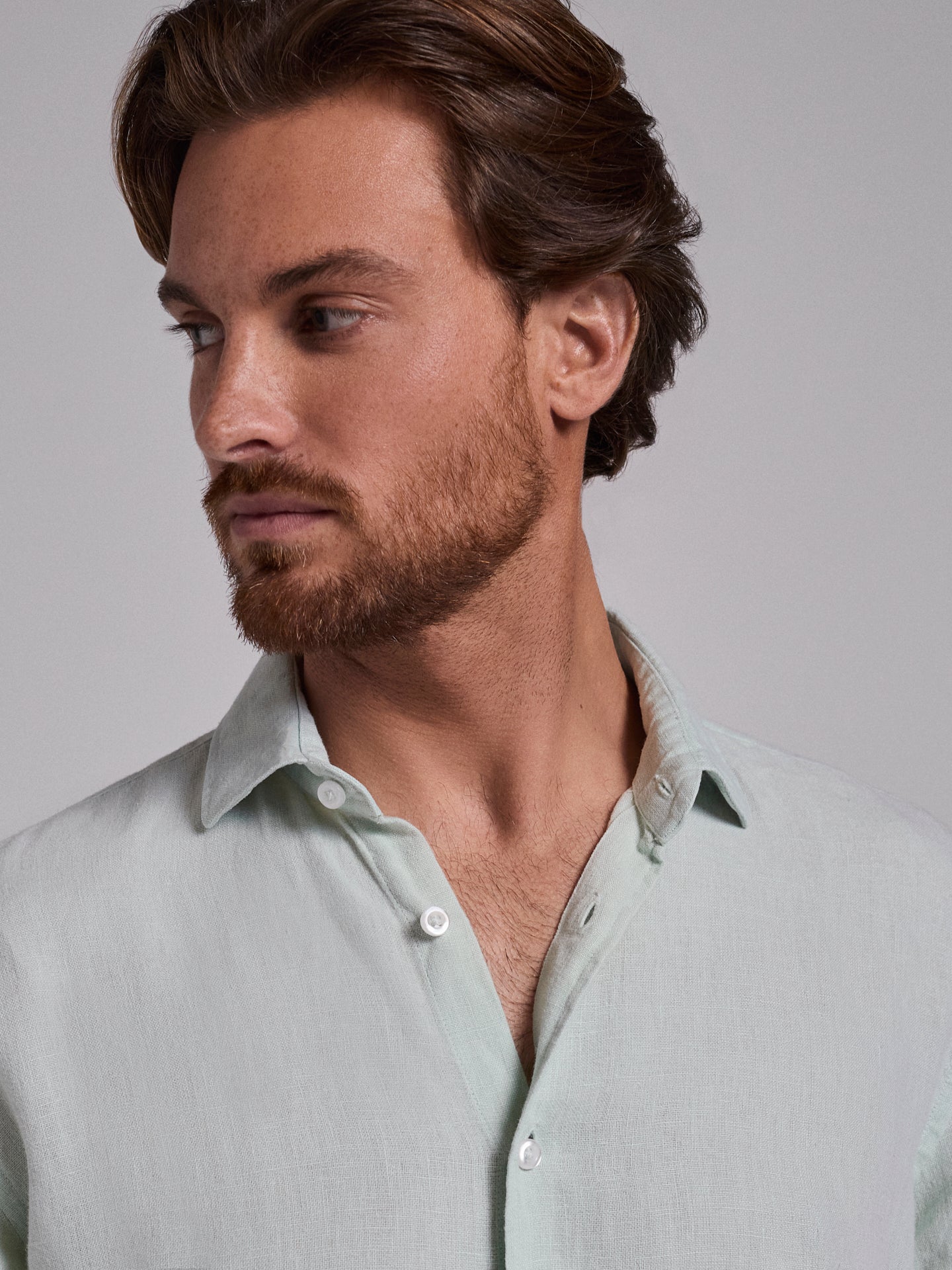 CAMISA LINO VERDE MANGA LARGA SASTRERÍA MARK BELLUCCI