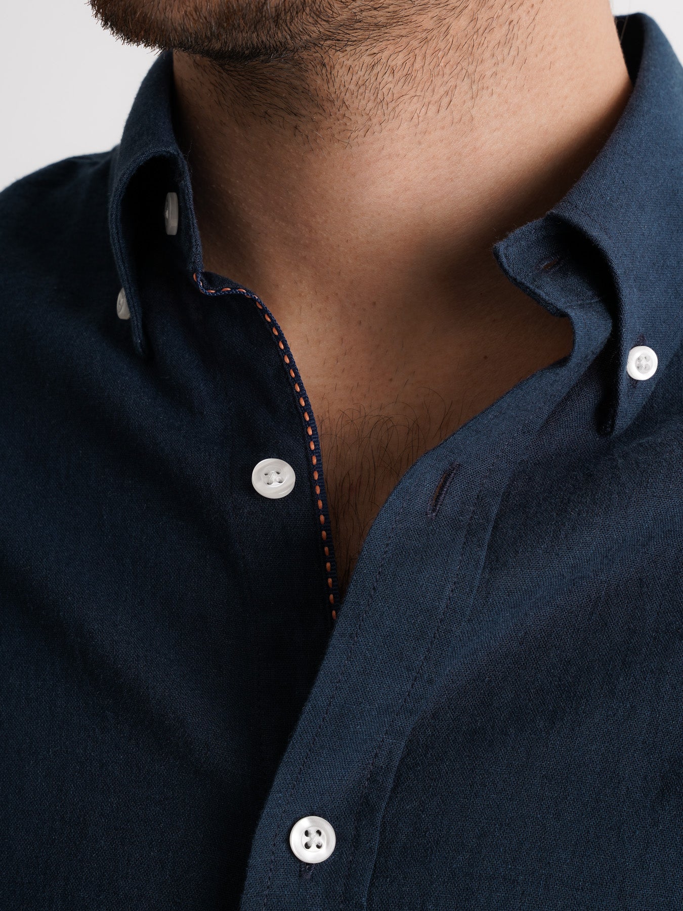 Camisa Regular Fit Lino Azul Mr. Blue