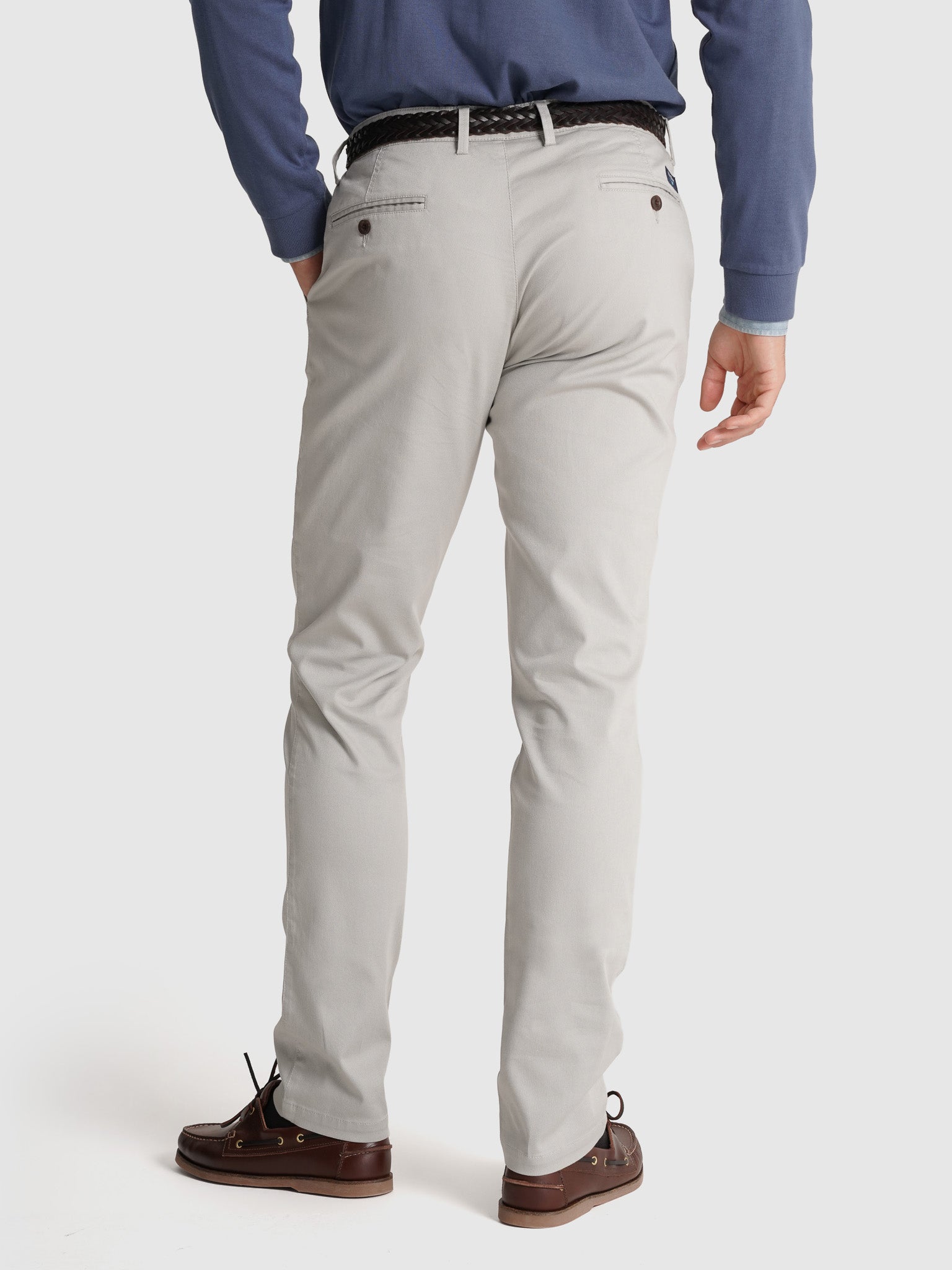 Calça Algodão Cinzentas Slim Fit Mr. Blue