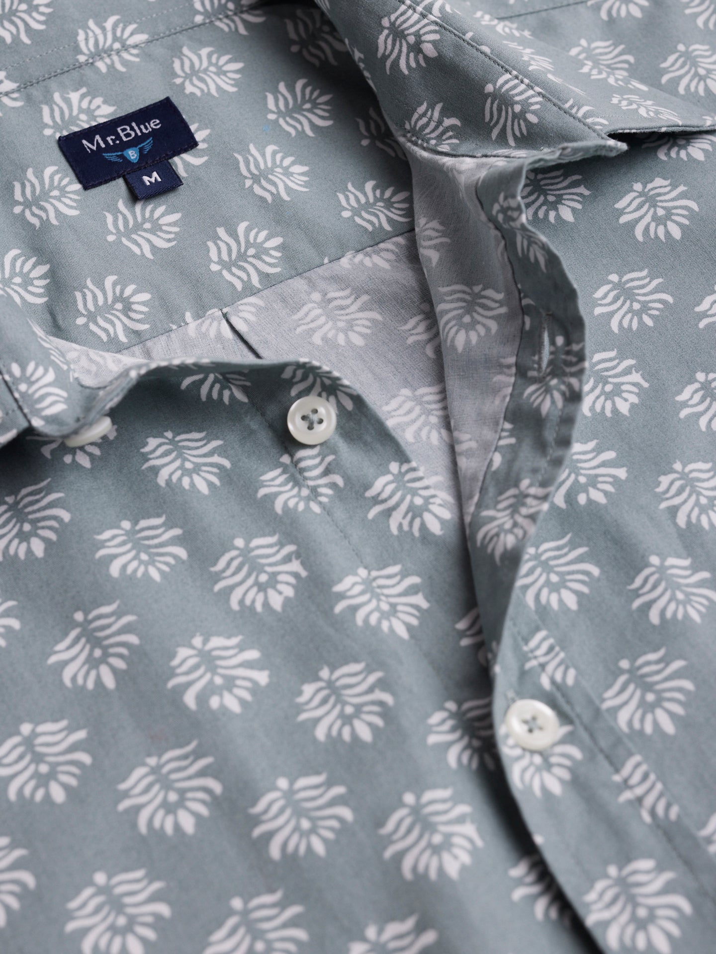 Regular Fit Green Poplin Shirt Mr. Blue