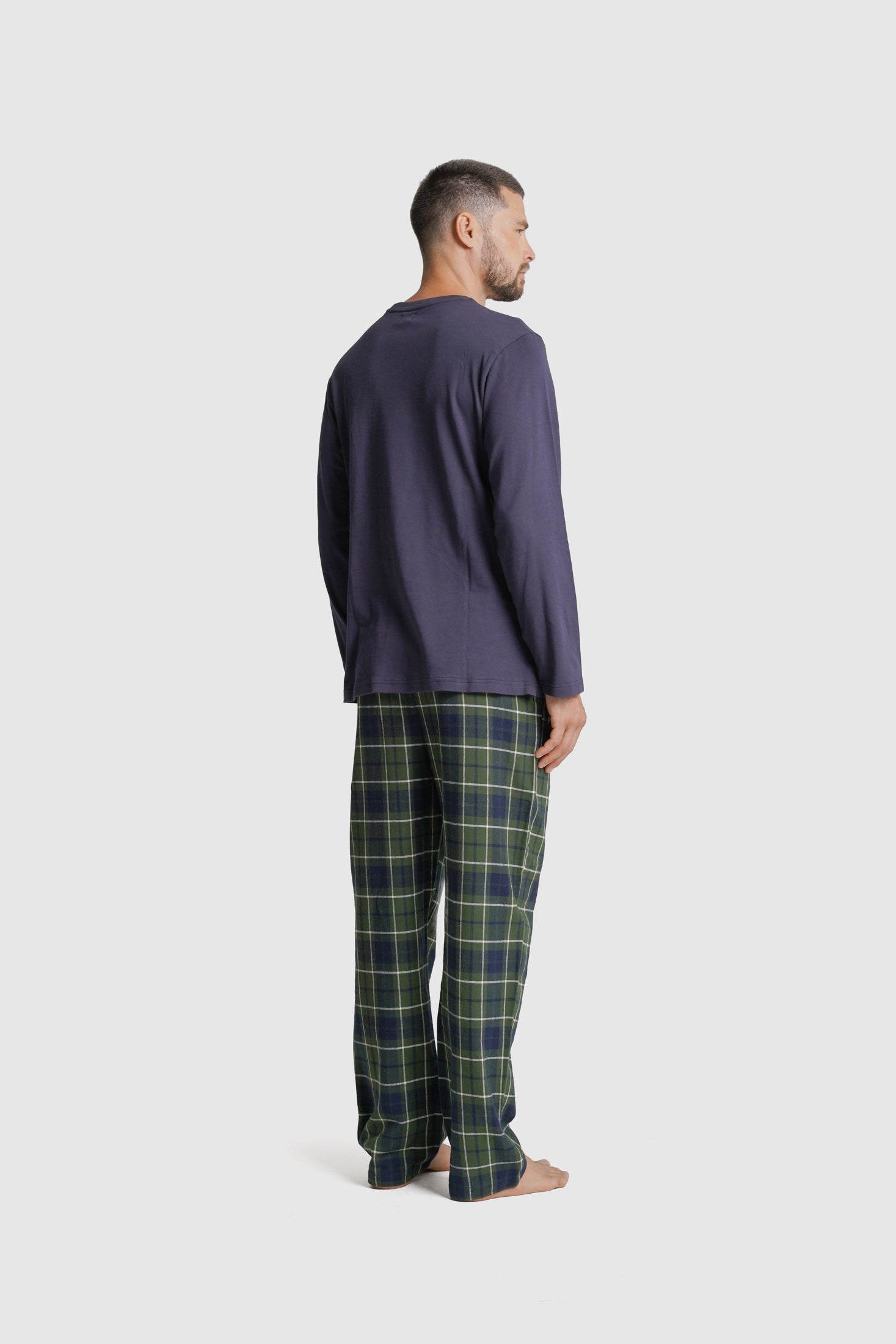 PIJAMA ALGODÃO REGULAR FIT AZUL QUADRADO MR. BLUE
