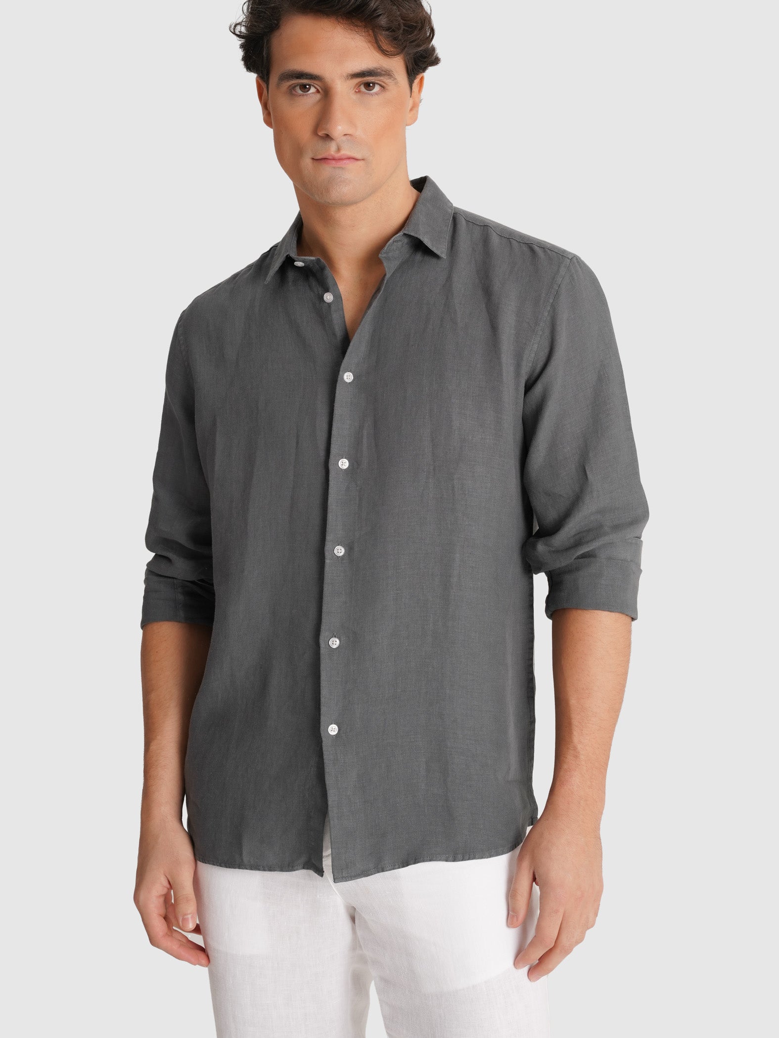 CAMISA SASTRERÍA MANGA LARGA GRIS MARK BELLUCCI