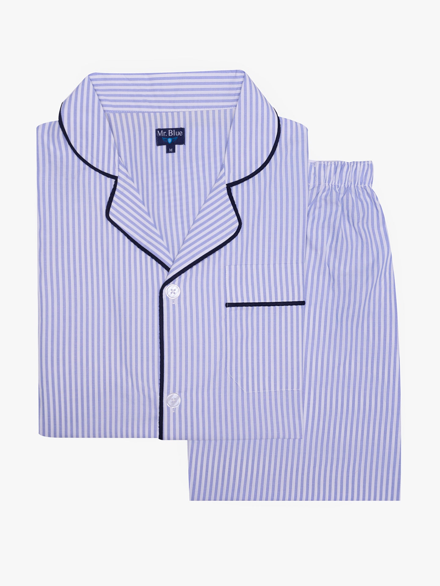 PIJAMA ALGODÃO AZUL MANGA CURTA REGULAR FIT MR. BLUE