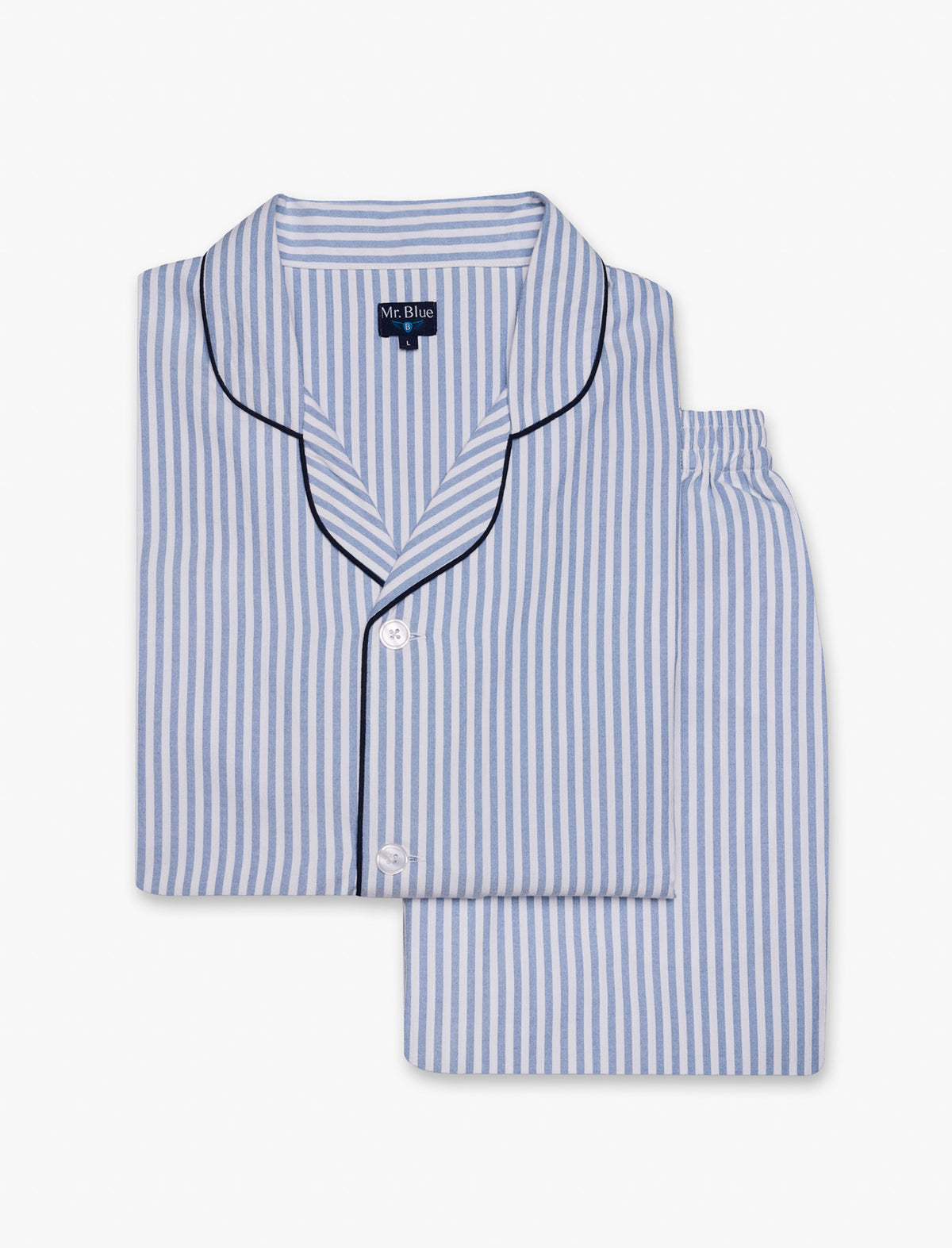 PIJAMA ALGODÃO CLASSIC FIT AZUL RISCAS MR. BLUE