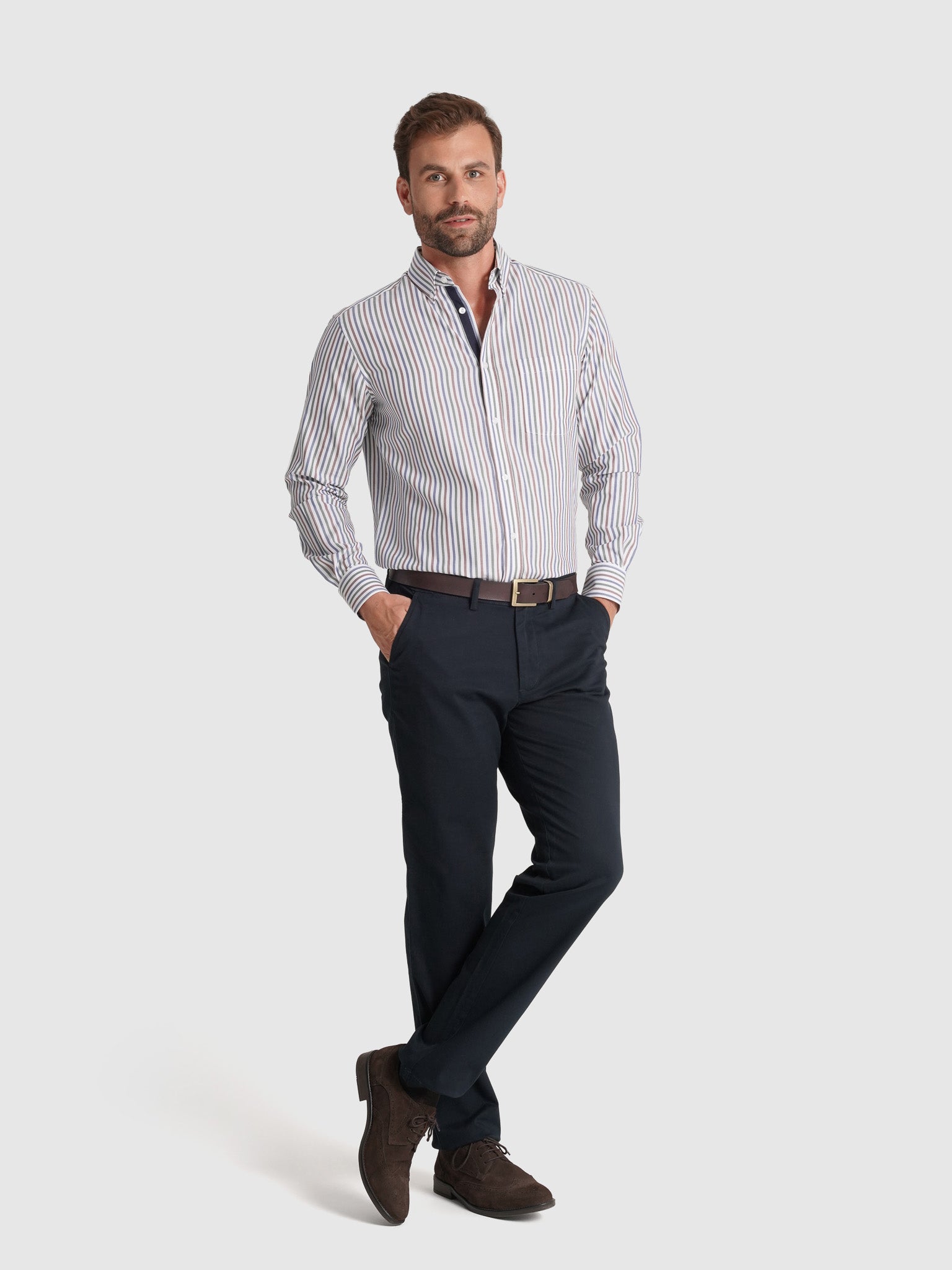 Calça Algodão Azuis Regular Fit Mr. Blue