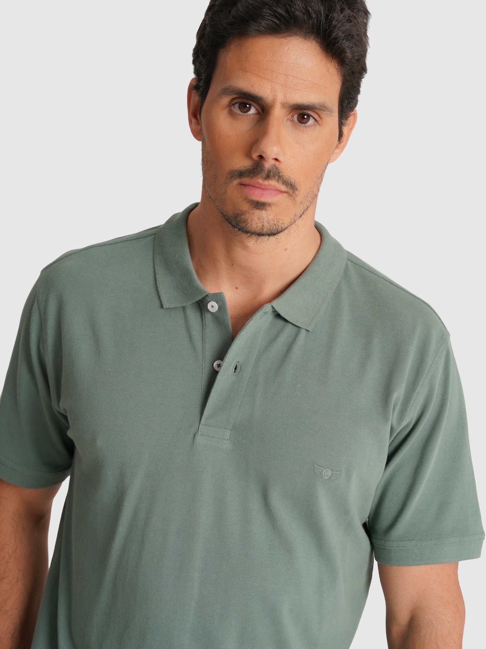 POLO PIQUET VERDE MANGA CORTA AJUSTE A MEDIDA MR. AZUL