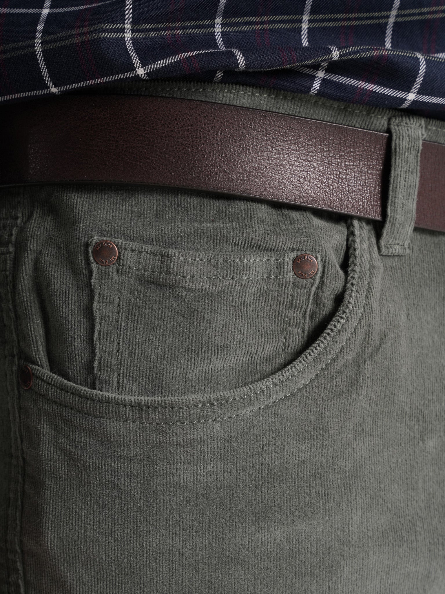 Calça Algodão Verdes Slim Fit Mr. Blue