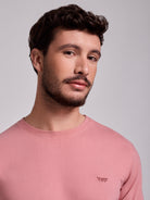 T-SHIRT ALGODÃO ROSA MANGA CURTA REGULAR FIT MR. BLUE