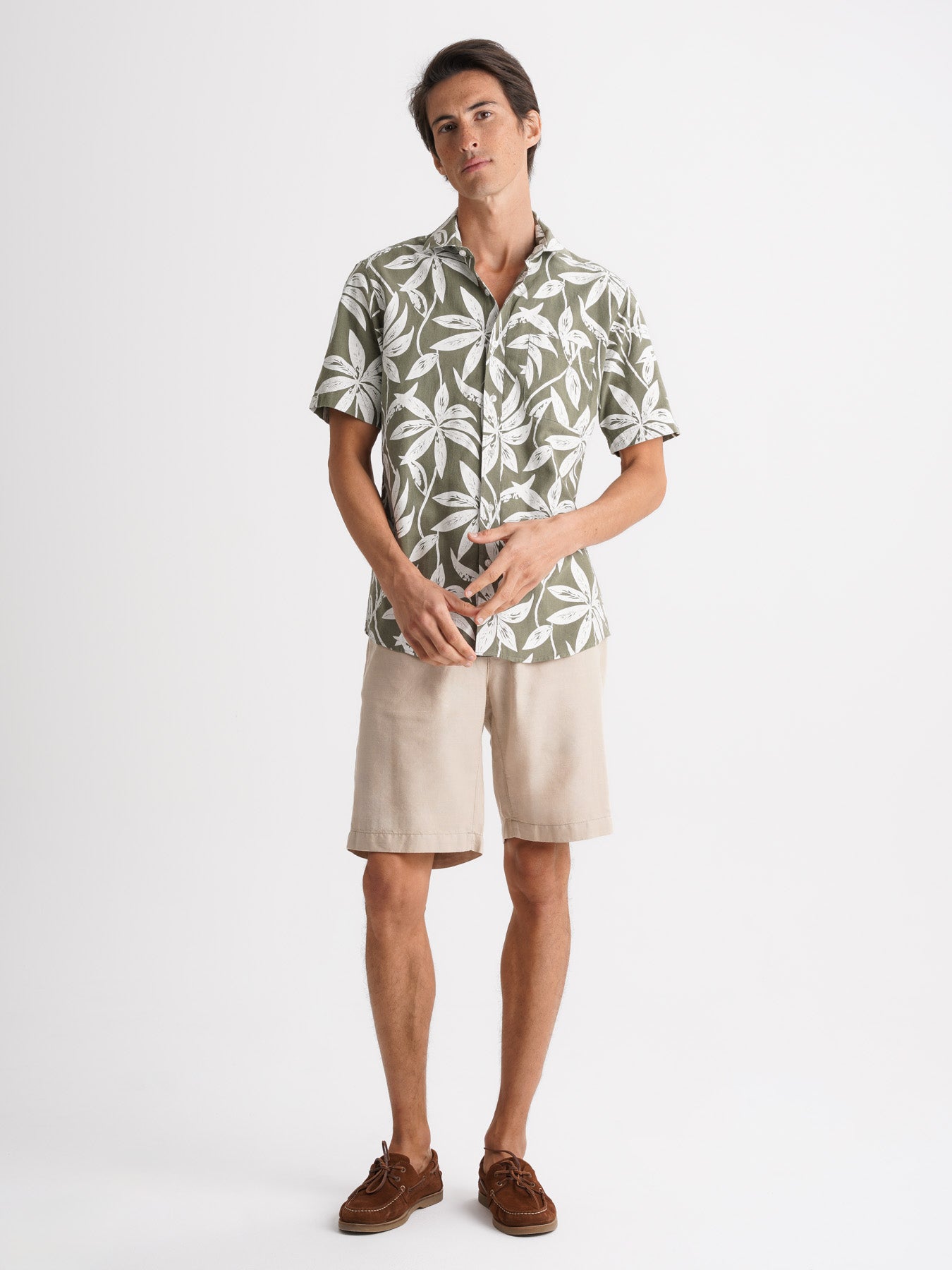 Regular Fit Gray Linen Shirt Mr. Blue