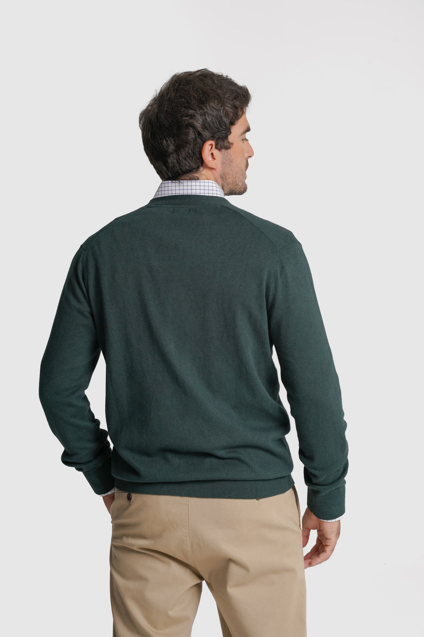 CARDIGAN CAXEMIRA REGULAR FIT VERDE LISO MR. BLUE