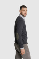 PULLOVER LÃ REGULAR FIT CINZENTO LISO MR. BLUE