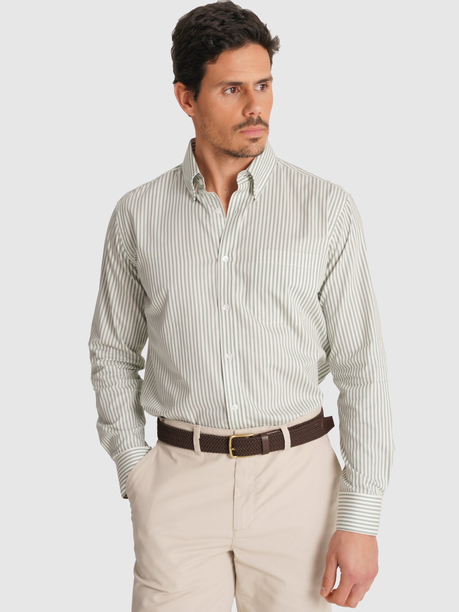 CAMISA VERDE MANGA COMPRIDA REGULAR FIT MR. BLUE