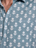 CAMISA LINHO VERDE MANGA CURTA REGULAR FIT MR. BLUE