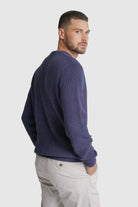 PULLOVER ALGODÃO REGULAR FIT AZUL LISO MR. BLUE