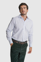 CAMISA ALGODÃO CLASSIC FIT AZUL RISCAS MR. BLUE