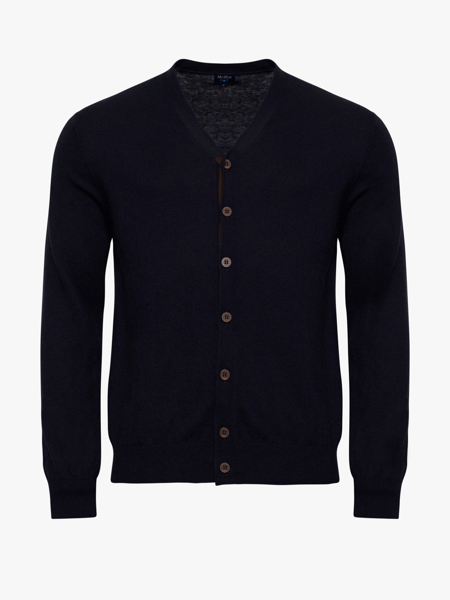 PULLOVER FINO AZUL COM COTOVELEIRA REGULAR FIT MR. BLUE