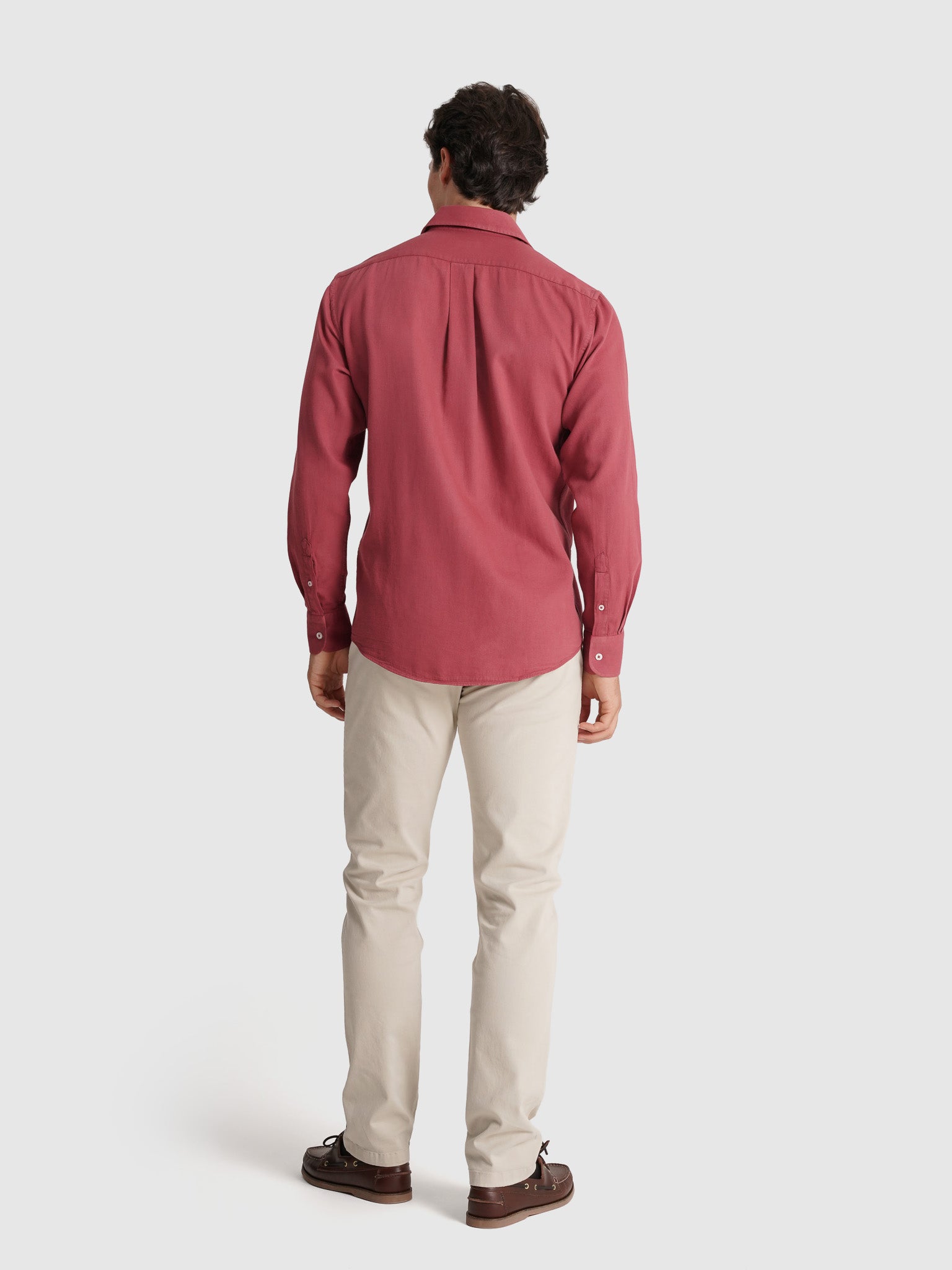 Camisa Algodão Vermelha Manga Comprida Regular Fit Mr. Blue