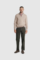 PULLOVER CAXEMIRA REGULAR FIT BEGE LISO MR. BLUE