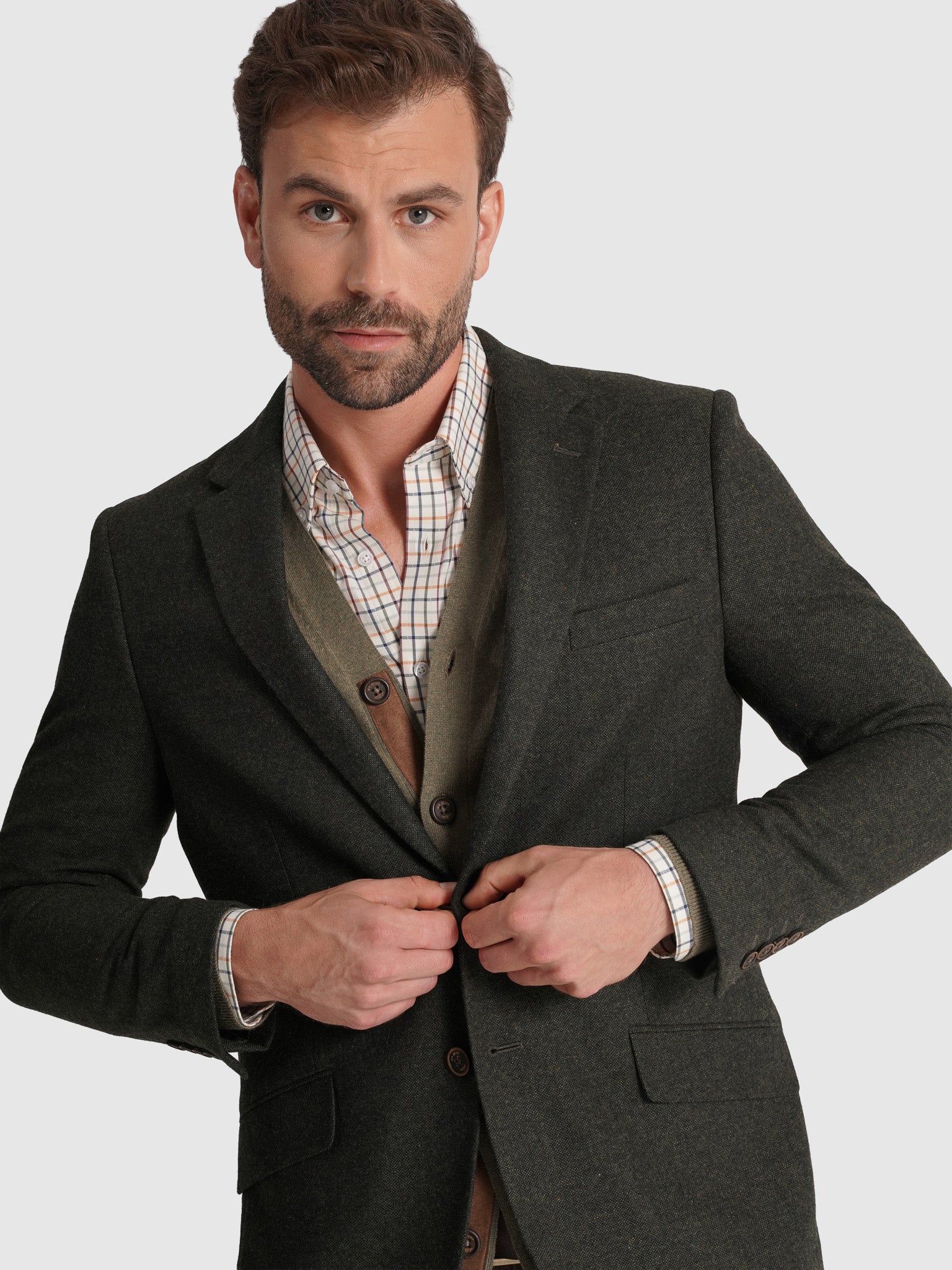 BLAZER LÃ REGULAR FIT VERDE LISO MR. BLUE