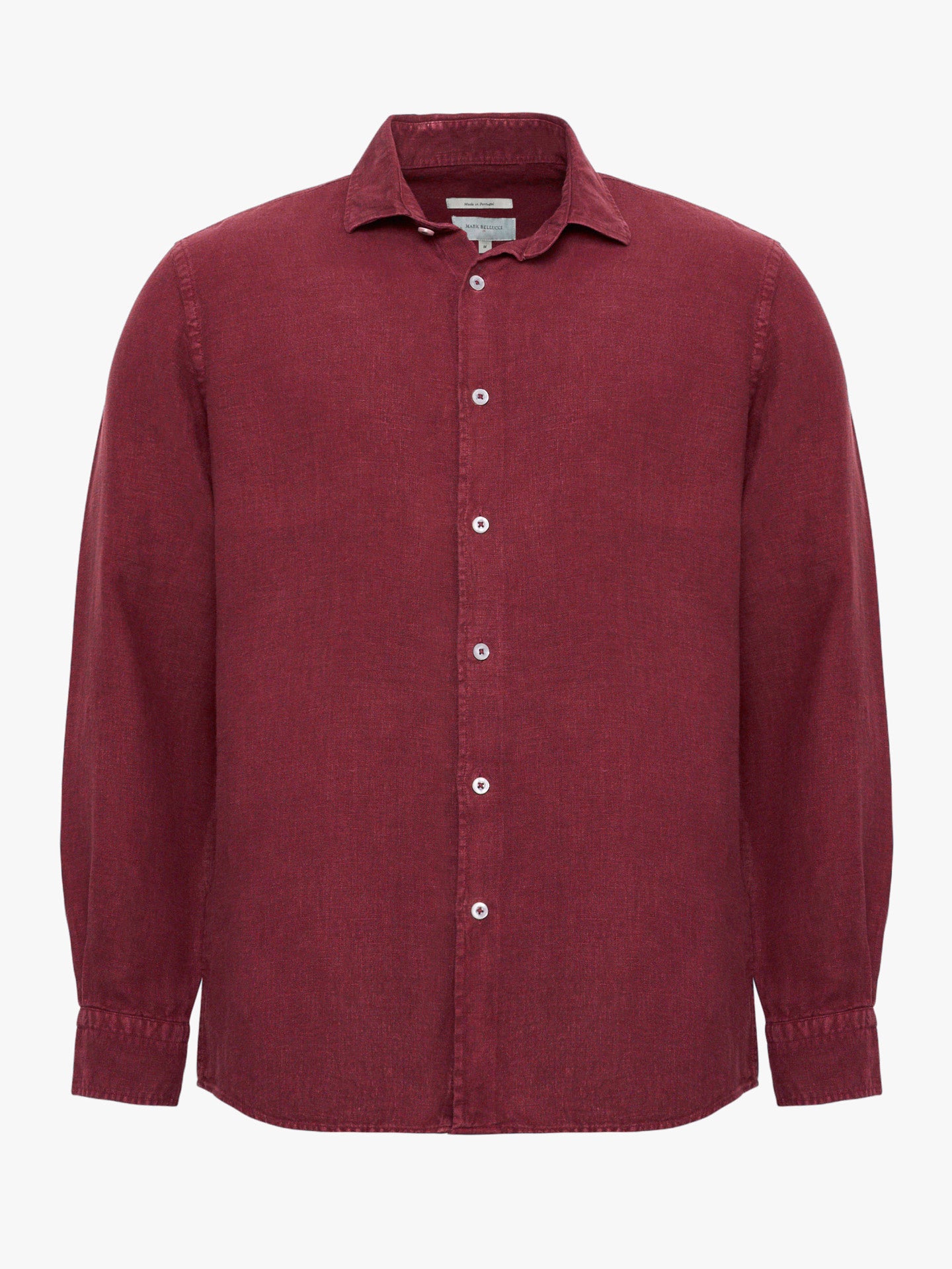 BORDEAUX LINEN SHIRT LONG SLEEVE TAILORED FIT MARK BELLUCCI