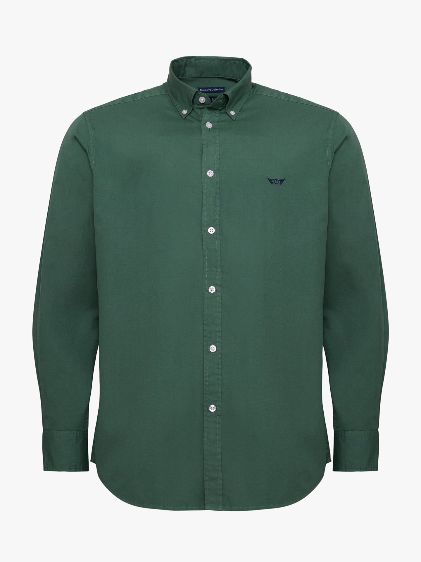 CAMISA ALGODÃO VERDE MANGA COMPRIDA REGULAR FIT MR. BLUE