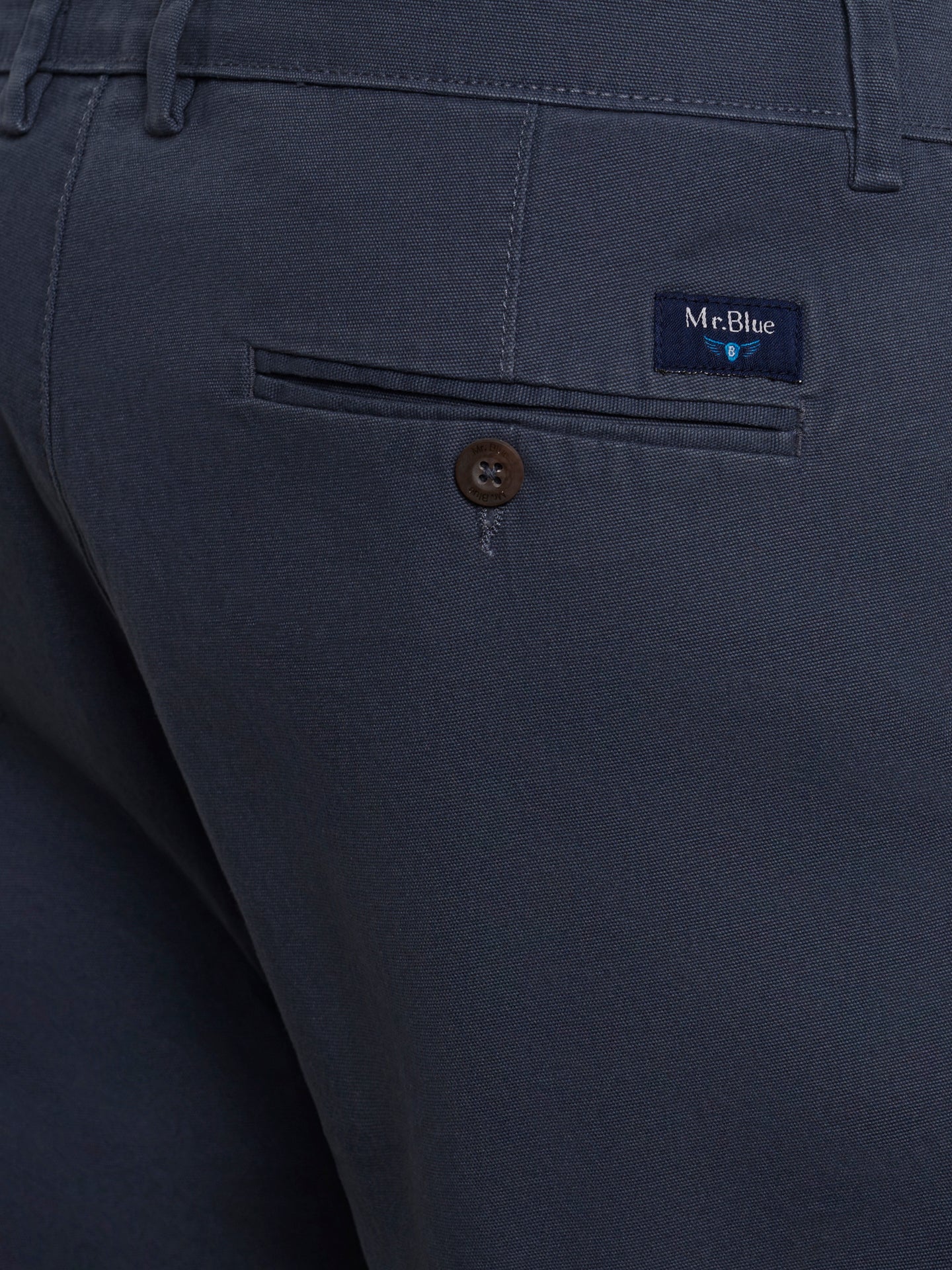 BLUE STRUCTURED TROUSERS REGULAR FIT MR. BLUE