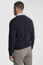 PULLOVER LÃ MERINO REGULAR FIT AZUL LISO MARK BELLUCCI