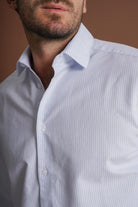 CAMISA ALGODÃO REGULAR FIT AZUL RISCAS MARK BELLUCCI