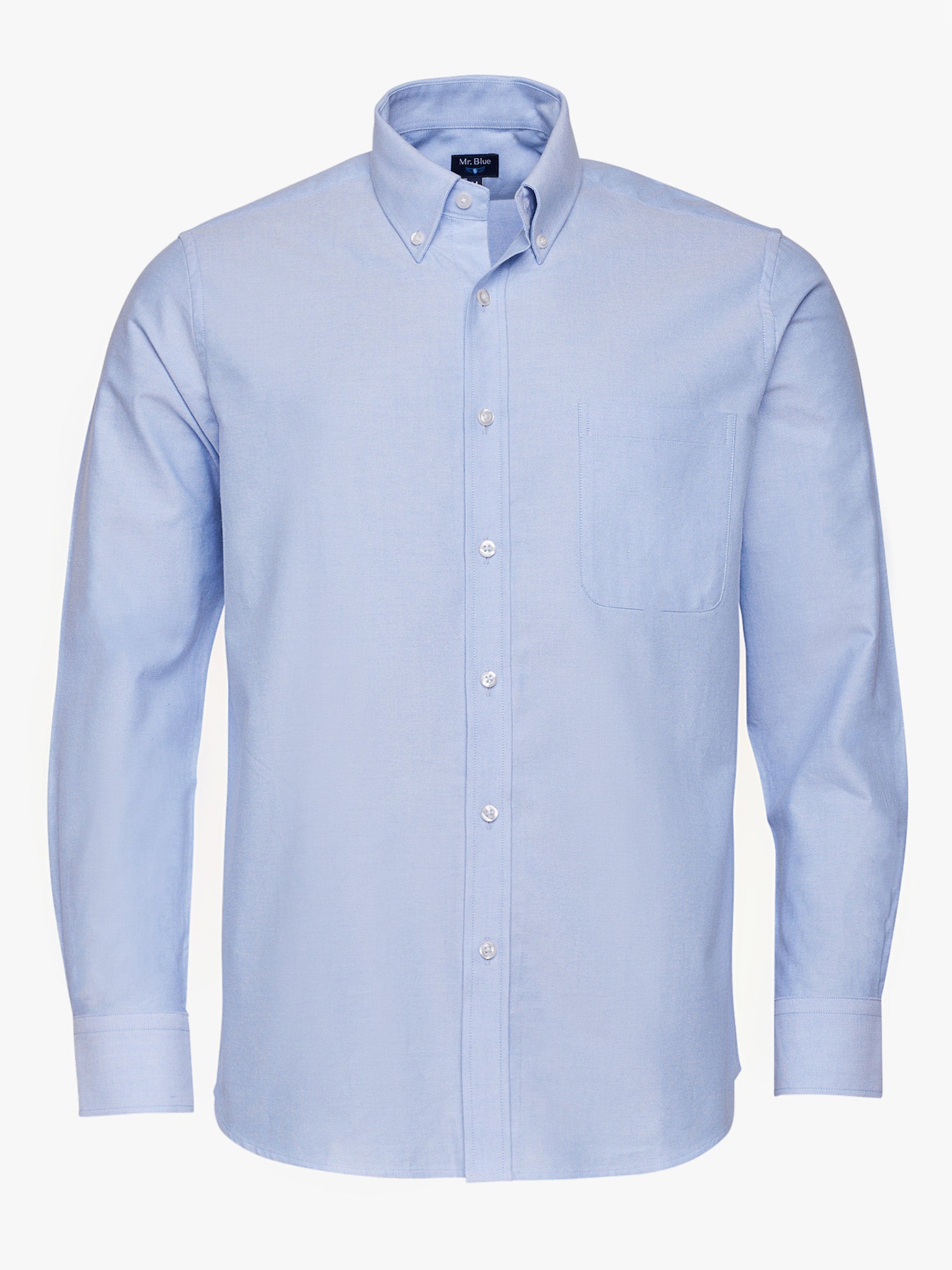 Camisa Algodão Azul Manga Comprida Regular Fit Mr. Blue