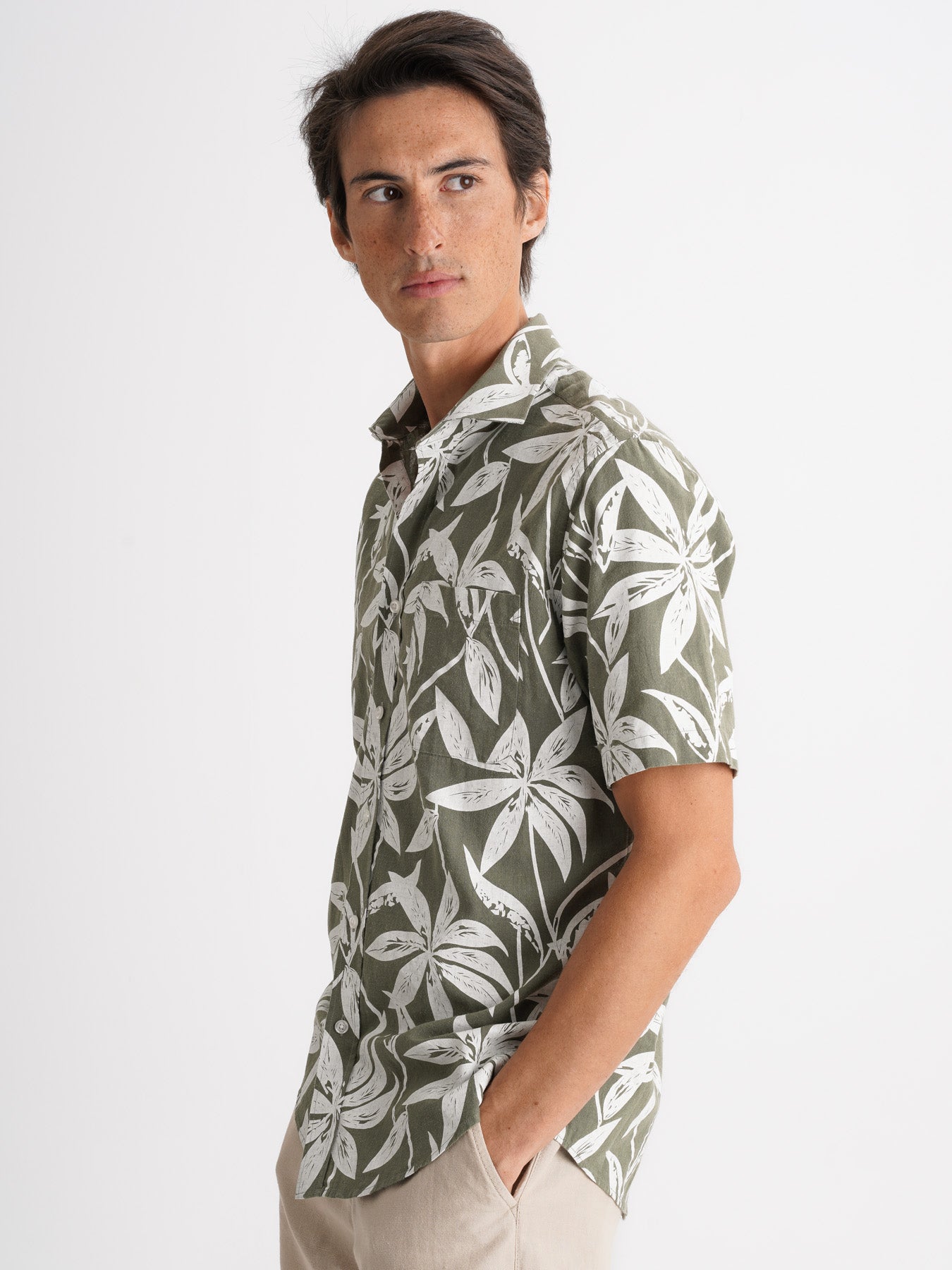 Regular Fit Gray Linen Shirt Mr. Blue