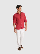 CAMISA BORDEAUX MANGA COMPRIDA TAILORED FIT MARK BELLUCCI