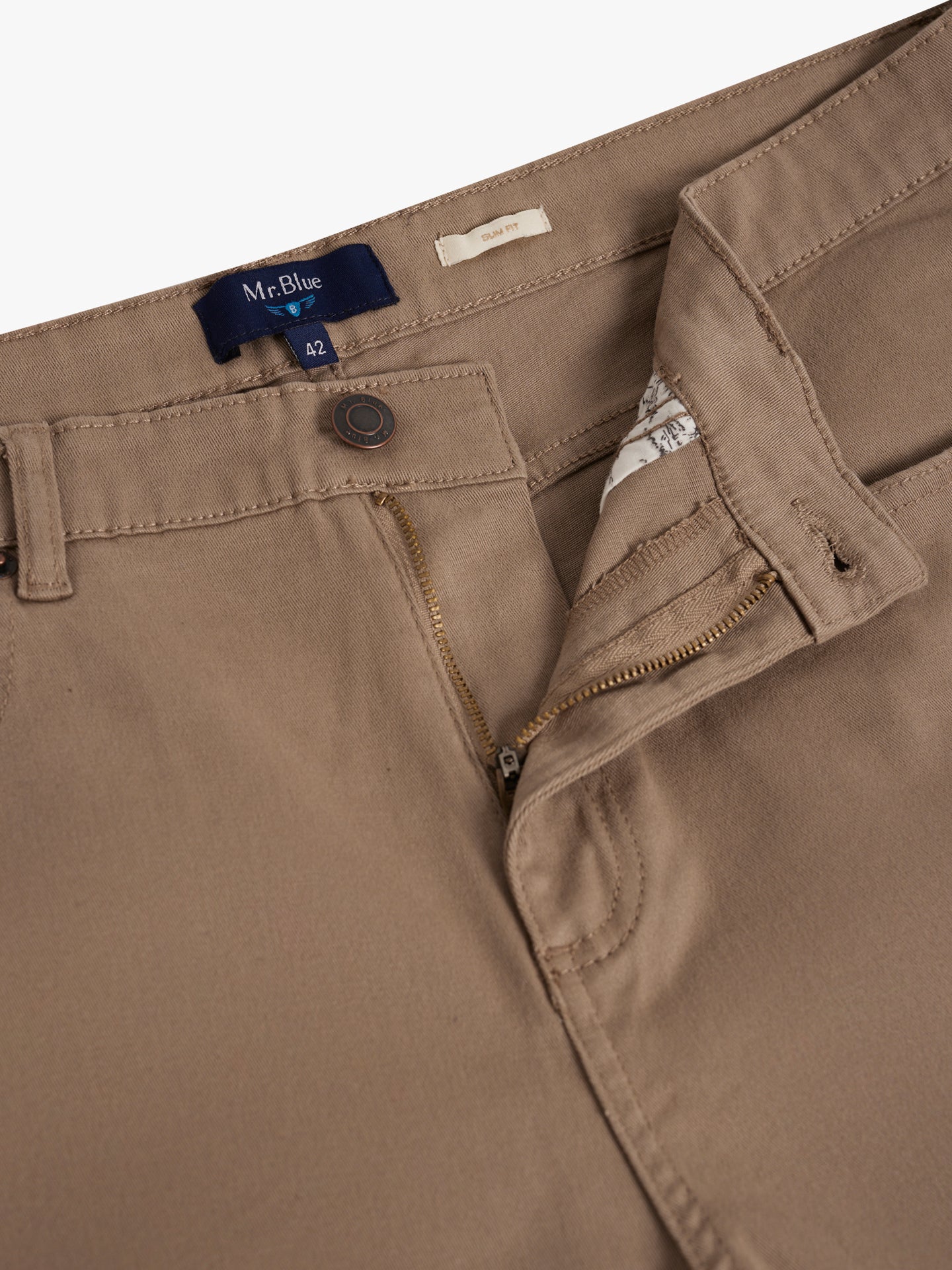 CALÇAS BEGES SLIM FIT MR. BLUE