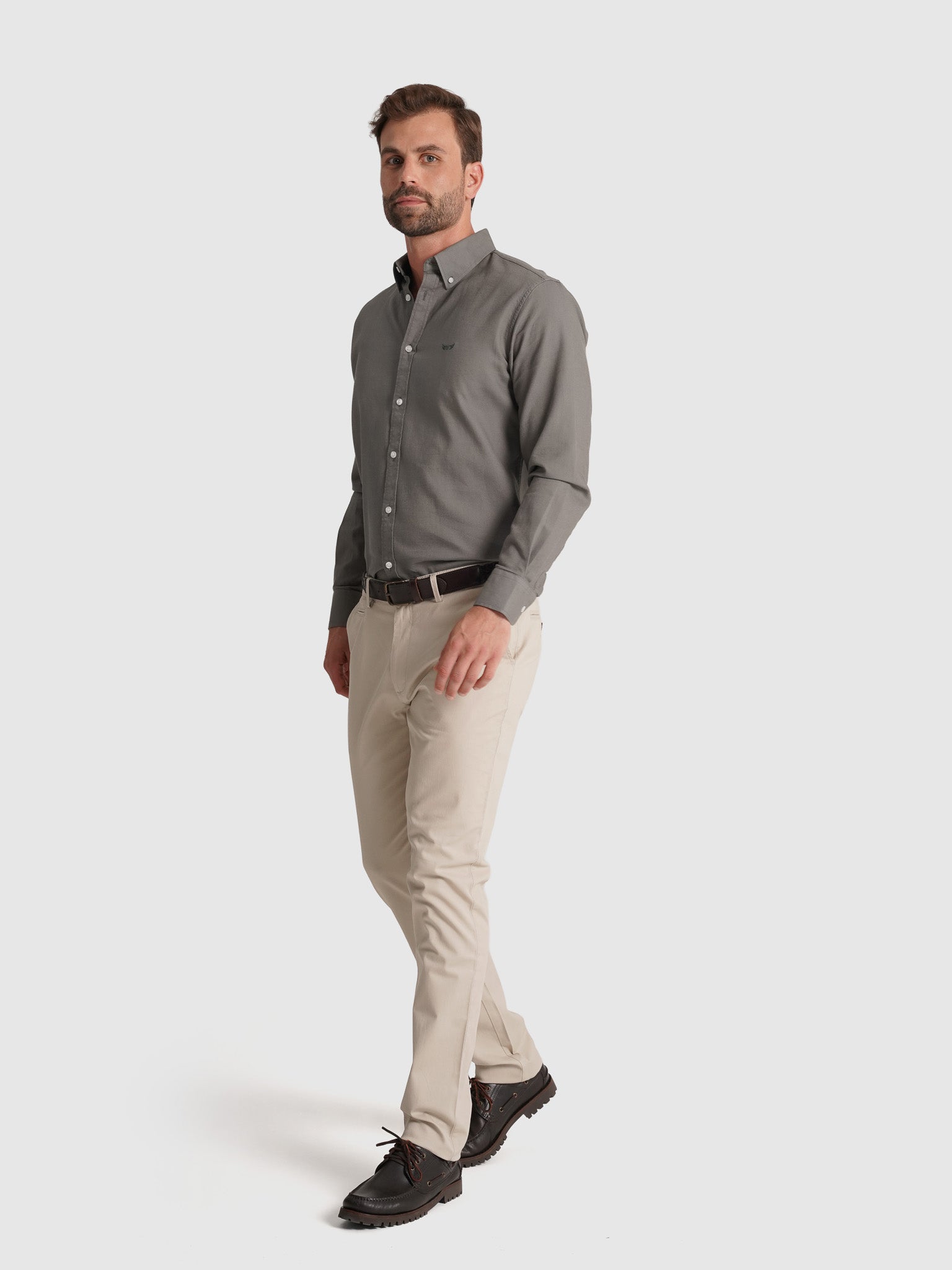 Camisa Algodão Verde Manga Comprida Regular Fit Mr. Blue