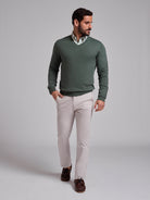 PULLOVER ALGODÃO VERDE MANGA COMPRIDA REGULAR FIT MR. BLUE