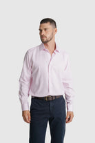 CAMISA ALGODÃO CLASSIC FIT ROSA LISA MR. BLUE