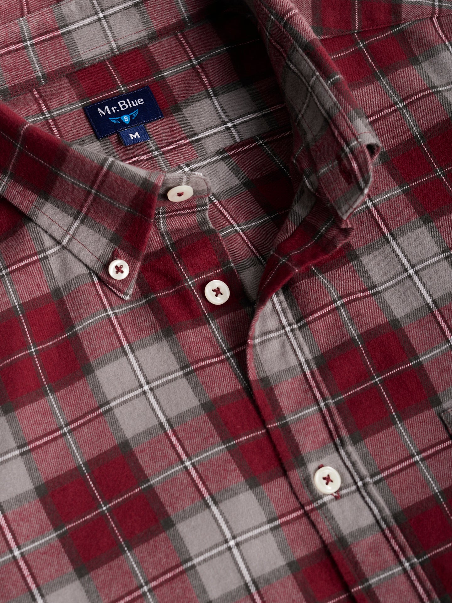 CAMISA FRANELA REGULAR ROJA CAMISA FRANELA REGULAR FIT MR. AZUL