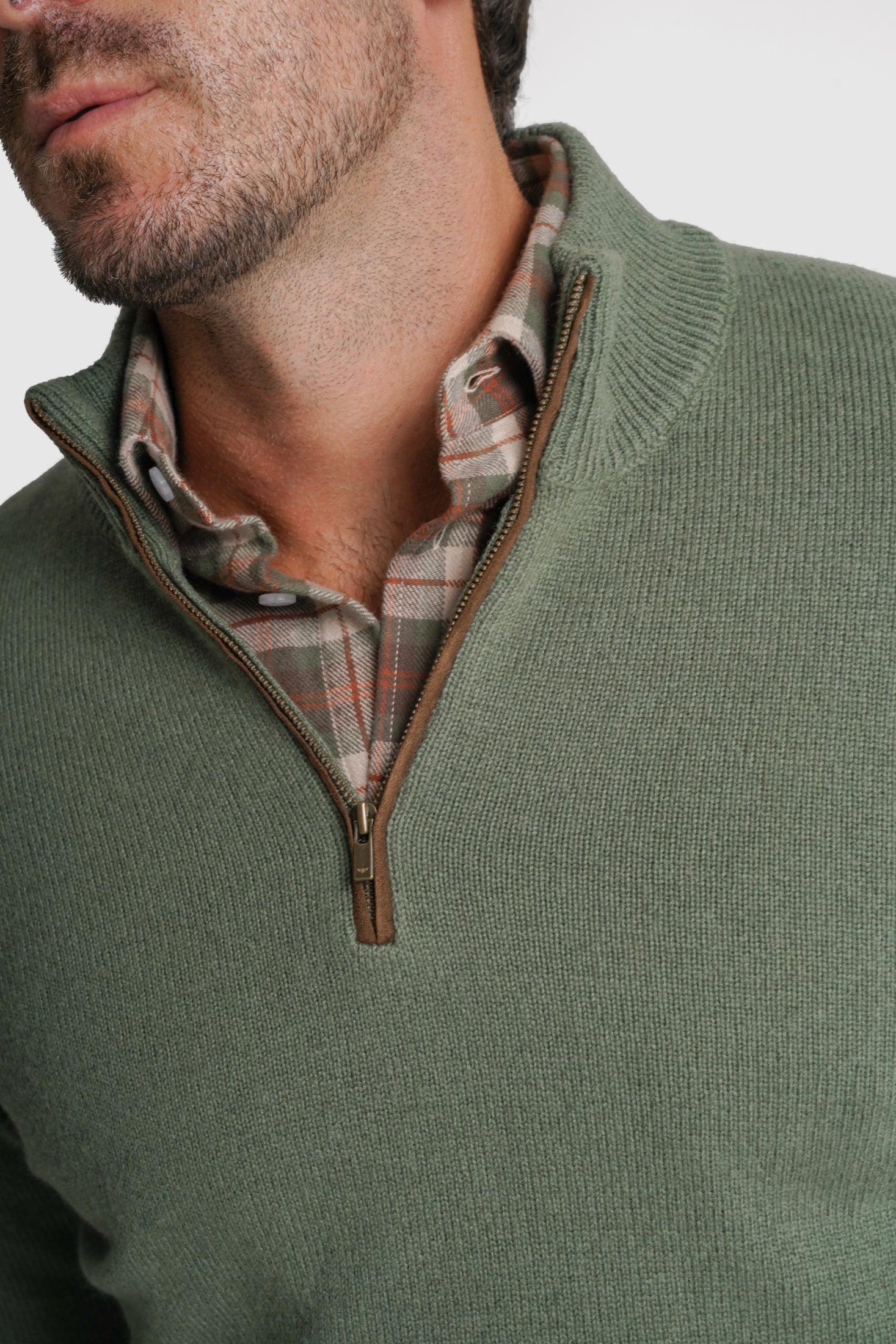 PULLOVER LÃ REGULAR FIT VERDE LISO MR. BLUE