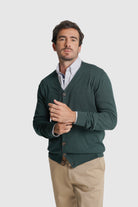 CARDIGAN CAXEMIRA REGULAR FIT VERDE LISO MR. BLUE