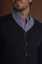 CARDIGAN LÃ REGULAR FIT AZUL LISO MR. BLUE